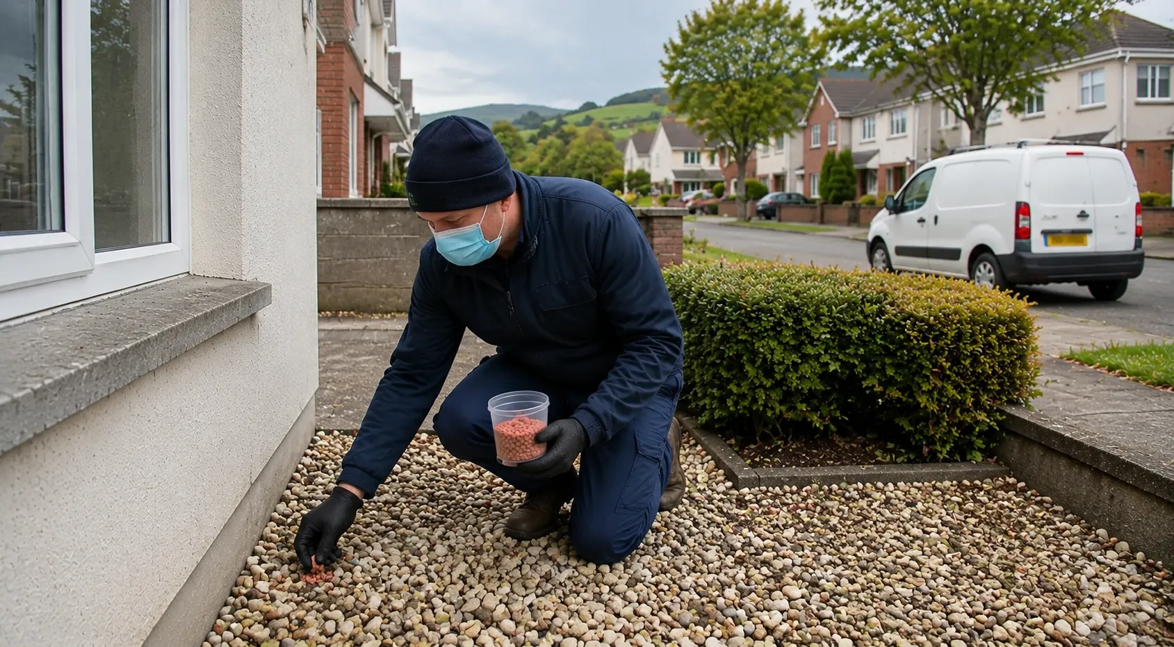 A rodent bait station placed as part of a mice or rat treatment programme in Co. Wicklow.